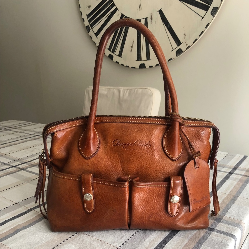 Dooney & Bourke Florentine Vacchetta Leather Medium East/West Satchel, Natural